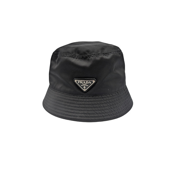 Prada Black Re-Nylon Nylon Black Bucket Hat Size Medium - Picture 1 of 7